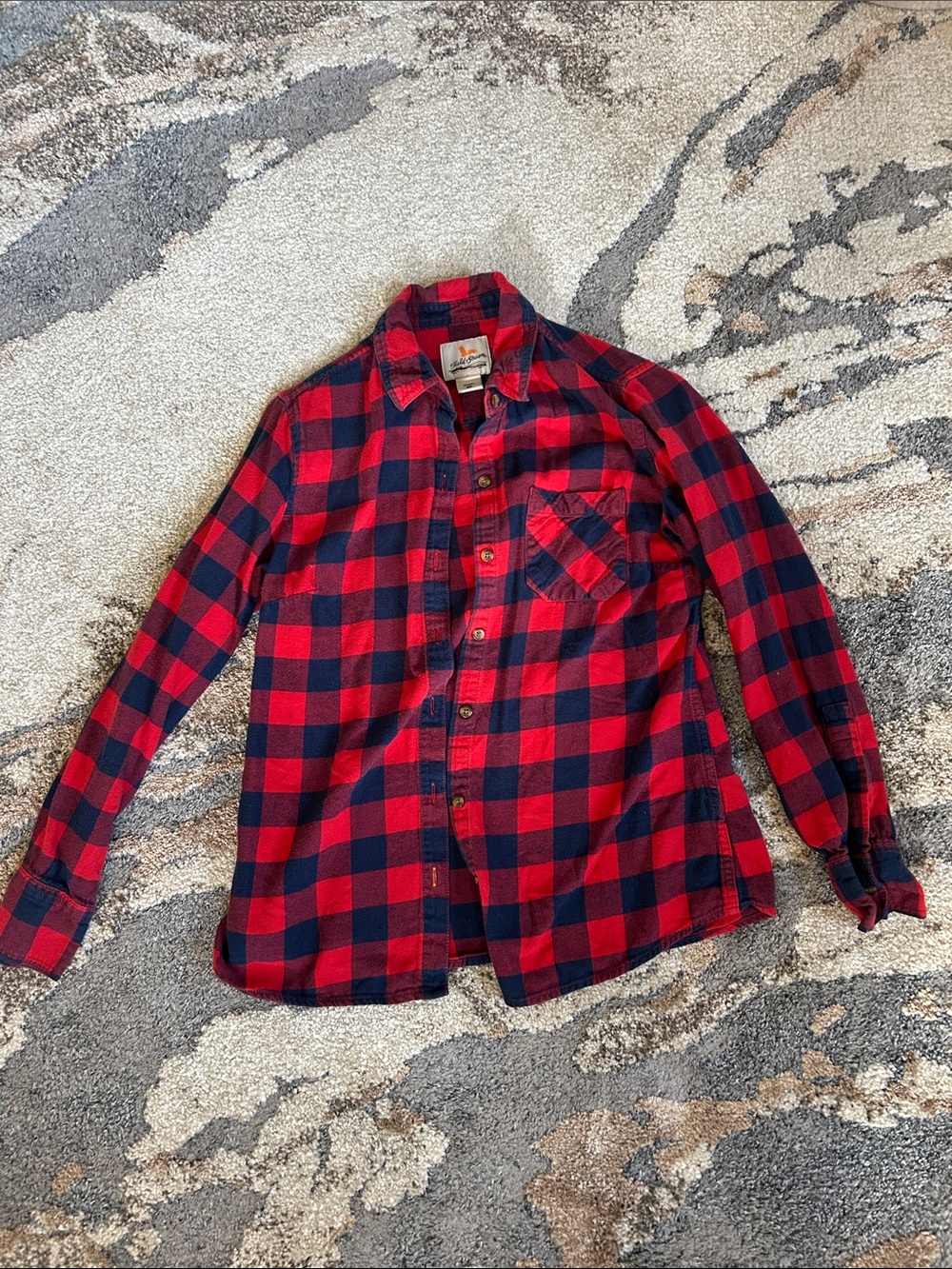 Red & Black Buffalo Plaid Flannel Shirt - Woman’s Casual Button-Up